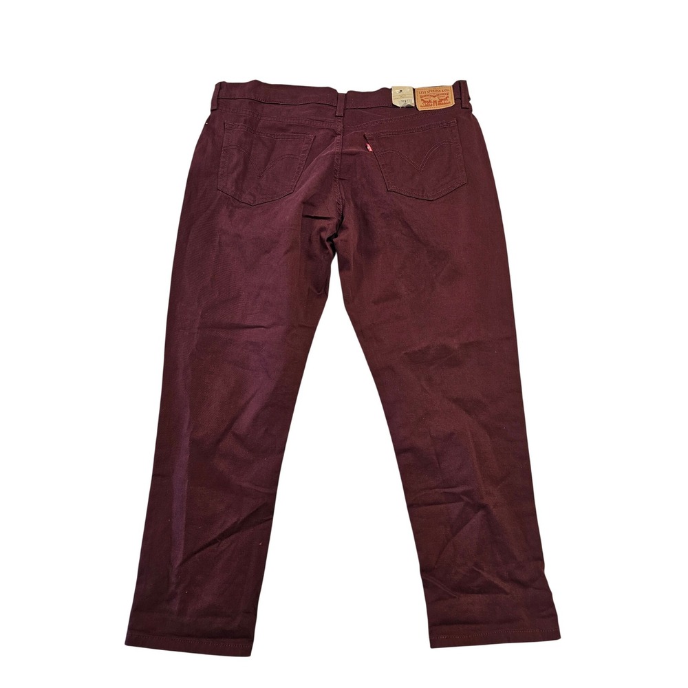 Levis Boyfriend‎ Jeans Womens 33x27 Burgundy Maroon Mid Rise Tapered Leg New